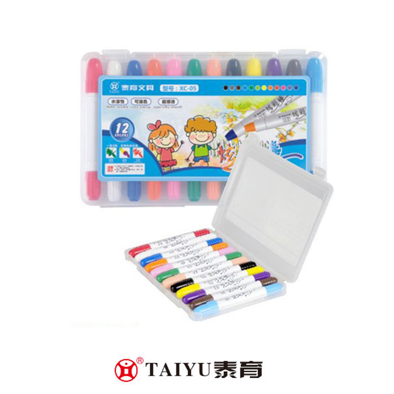 학생들은 PP ​​상자에 크레용 12가지 색상을 사용하며 보관 및 휴대가 간편합니다. Crayon-XC 05